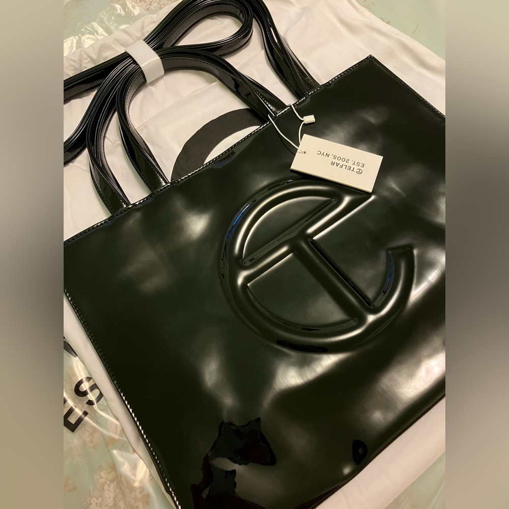 BNWT Telfar Black Patent Shopping Bag (SOLD OUT)